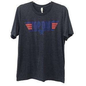 Bella Canvas Heathered Navy Top Dad Graphic Short Sleeve T-Shirt - Large